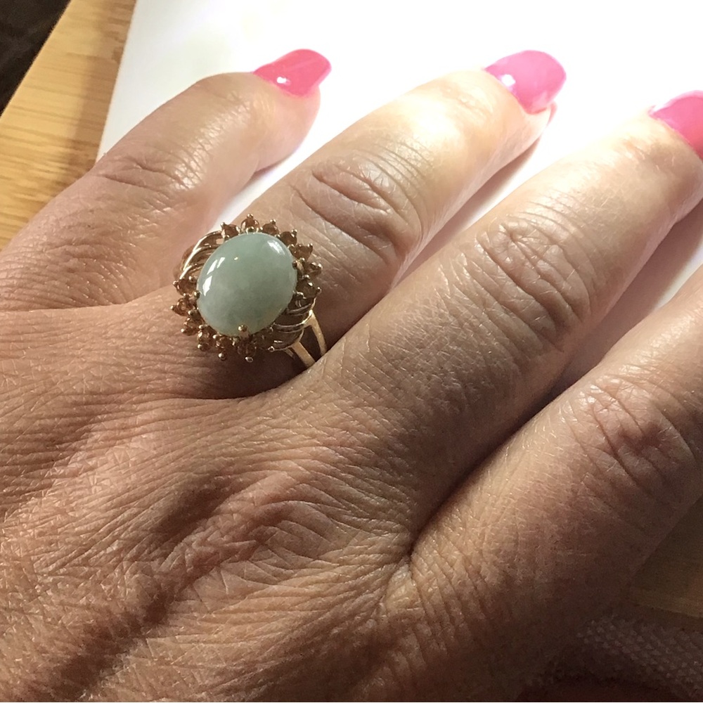 NWT: 14KT Jade & Citrine Ring